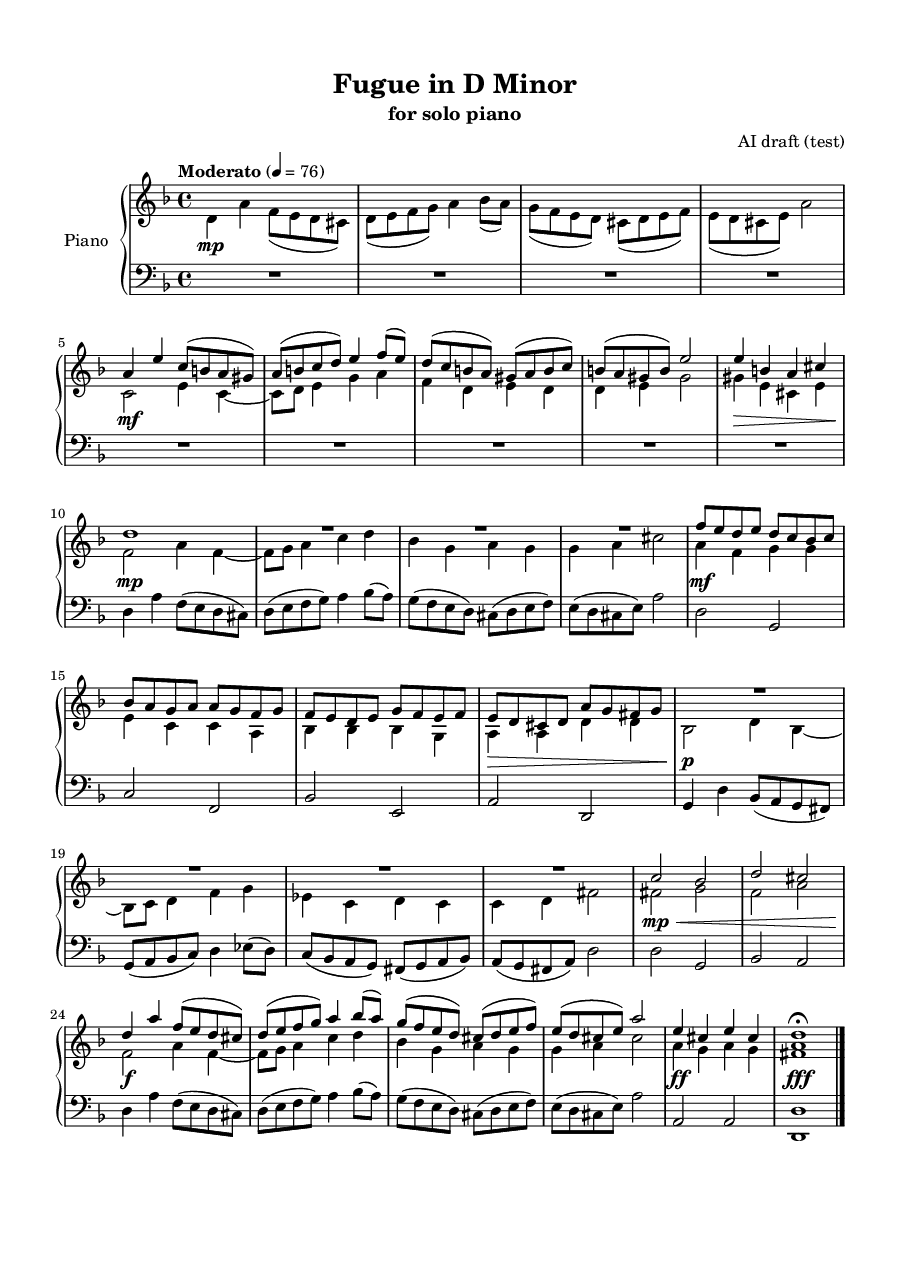 Notensatz Fugue in D Minor
